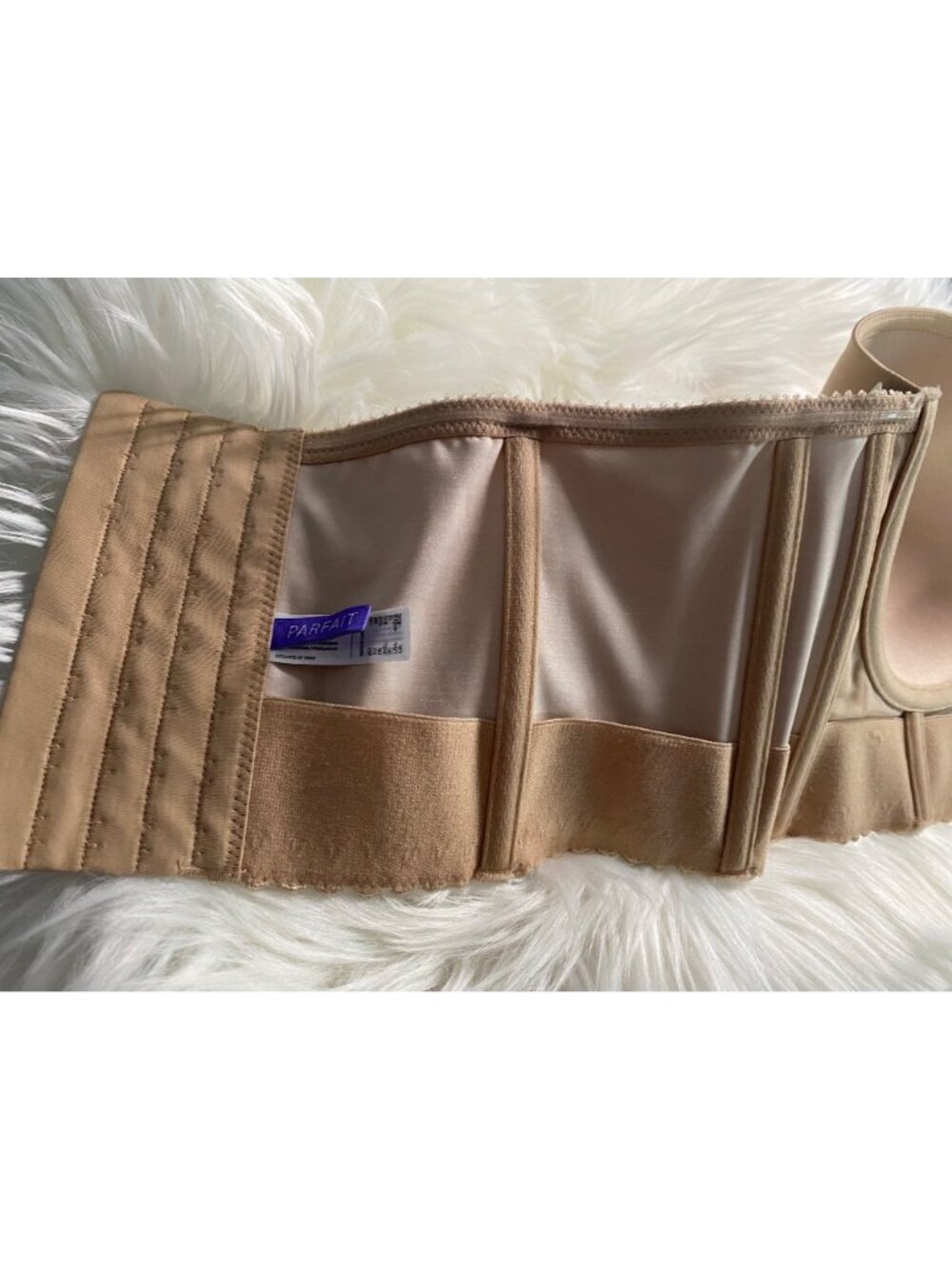 NEW Parfait Longline Strapless Bra European Nude Size 40E Lace Detail P50116 - Picture 7 of 9